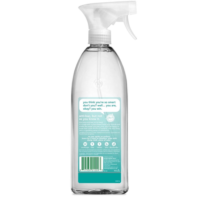 Method Antibacterial Bathroom Cleaner Spray, Kills Germs & Disinfects Surfaces, Water Mint Scent - 828 ml - Image 2